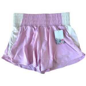 Active Domino Junior's Activewear Shorts Wicking Flat Seams Size XL Pink White